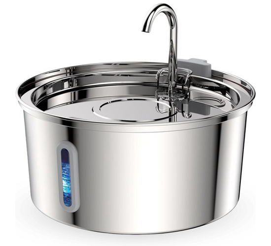 RVS drinkfontein voor katten — stromend water