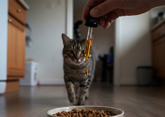 Kat eet weer na gebruik van LVSPets Zalmolie